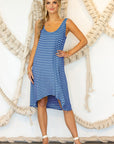 Flowy Soft Striped Hi Low Summer Dress - Online Only