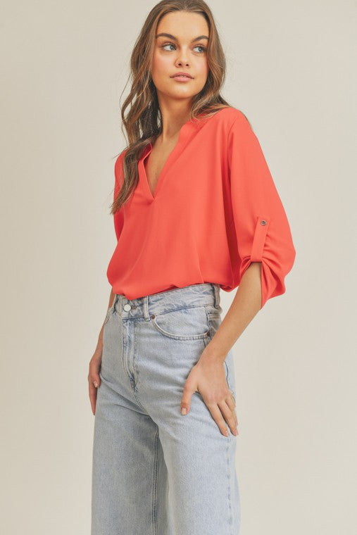 Lush Clothing V Neck Top