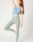 Love Tree Knit Solid Long Leggings