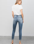 Denim Lab USA Distressed Raw Hem Skinny Jeans