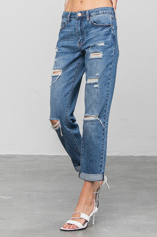 Insane Gene Distressed Premium Boyfriend Jeans