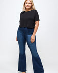 Insane Gene Plus Size Mid-Rise Banded Wider Flare Jeans