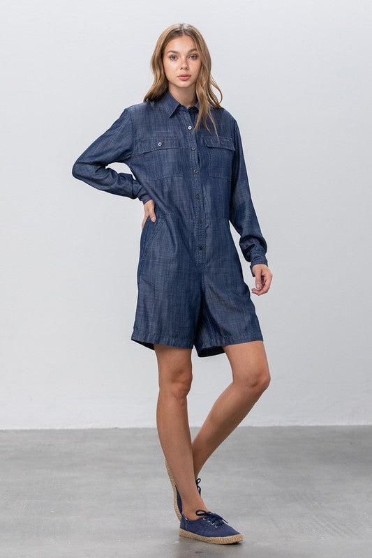 Denim Lab USA Tencel Short Jumpsuit