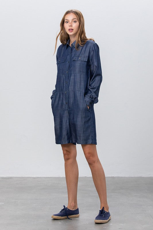 Denim Lab USA Tencel Short Jumpsuit