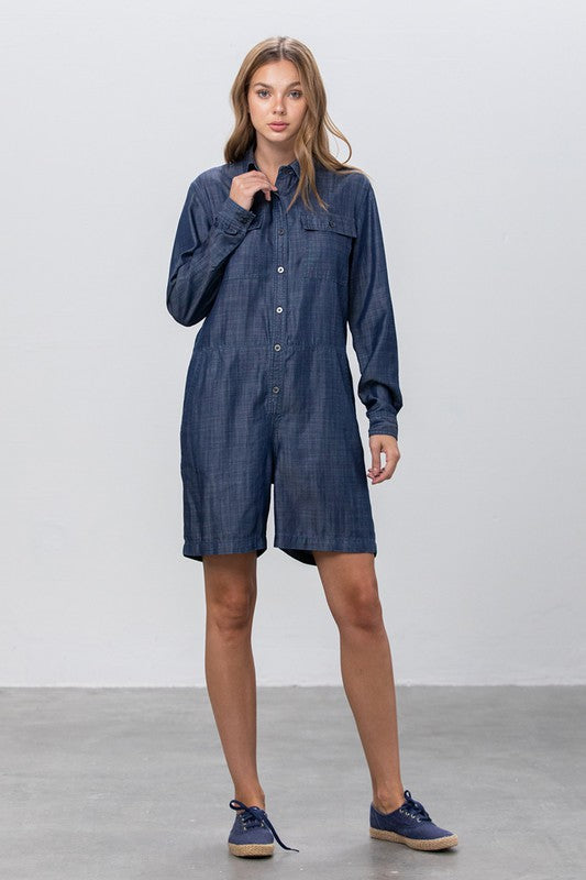 Denim Lab USA Tencel Short Jumpsuit