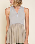 POL Simple But Unique Babydoll Knit Tank Top - Online Only