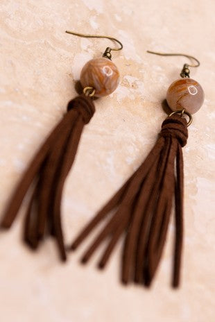 Taylor Earrings in Bamboo Agate