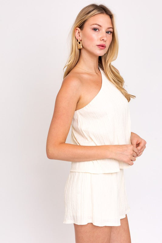 Gilli Sleeveless One Shoulder Romper