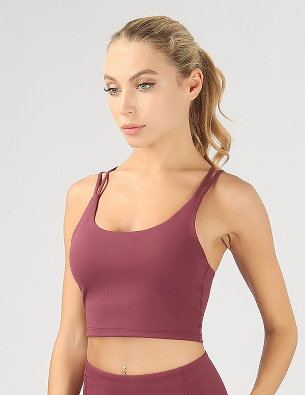 OTOS Active Split Shoulder Strap Crop Top