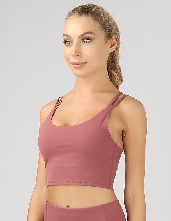 OTOS Active Split Shoulder Strap Crop Top