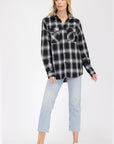 Regular Fit Checker Plaid Flannel Long Sleeve