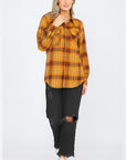 Regular Fit Checker Plaid Flannel Long Sleeve