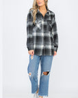 Regular Fit Checker Plaid Flannel Long Sleeve