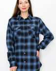 Regular Fit Checker Plaid Flannel Long Sleeve