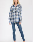 Regular Fit Checker Plaid Flannel Long Sleeve