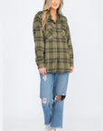 Regular Fit Checker Plaid Flannel Long Sleeve