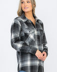 Regular Fit Checker Plaid Flannel Long Sleeve