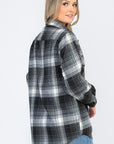 Regular Fit Checker Plaid Flannel Long Sleeve