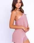 LE LIS One Shoulder Woven Romper