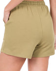 Zenana Cotton Drawstring Waist Shorts with Pockets - My Pampered Life Seattle