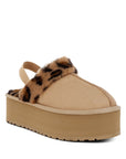 Kutchu Leopard Faux Fur Platform Classic Slingback