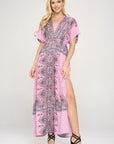 Renee C. Surplice Maxi Dress with Side Slit