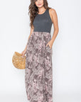 Plus Sleeveless Paisley Maxi Dress