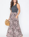 Plus Sleeveless Paisley Maxi Dress