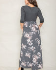 Quarter Sleeve Floral Maxi Dress