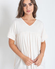 Solid V Neck Yoke Tunic