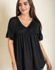 Solid V Neck Yoke Tunic