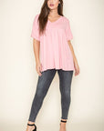 Solid V Neck Yoke Tunic