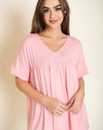 Solid V Neck Yoke Tunic