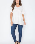 Solid V Neck Yoke Tunic