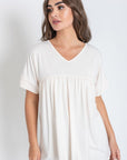 Solid V Neck Yoke Tunic