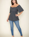 Solid Square Neck Babydoll Tunic