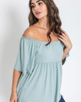 Solid Square Neck Babydoll Tunic