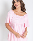 Solid Square Neck Babydoll Tunic