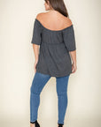 Solid Square Neck Babydoll Tunic