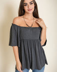 Solid Square Neck Babydoll Tunic