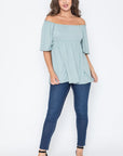 Solid Square Neck Babydoll Tunic