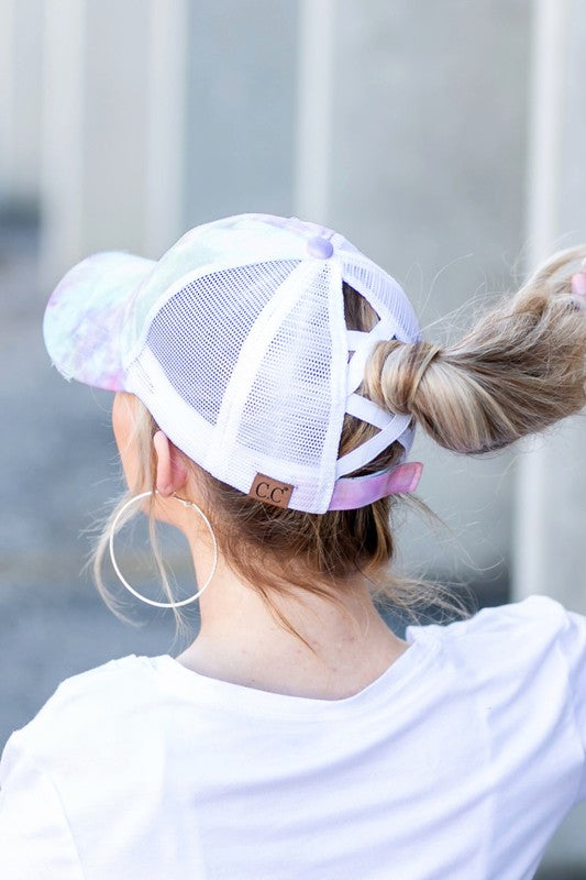 CC Tie Dye Criss-Cross Ponytail Cap Hat