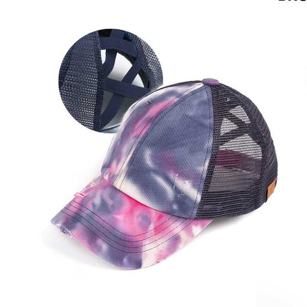 CC Tie Dye Criss-Cross Ponytail Cap Hat