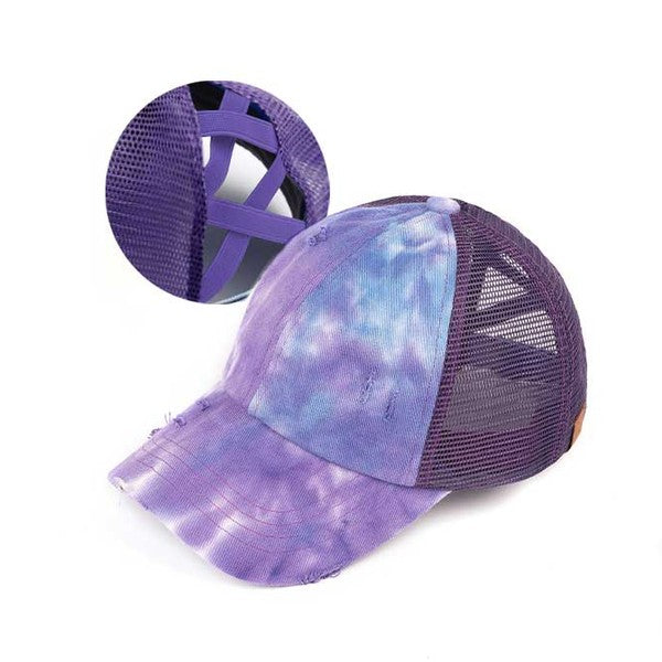 CC Tie Dye Criss-Cross Ponytail Cap Hat