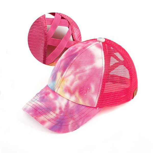 CC Tie Dye Criss-Cross Ponytail Cap Hat