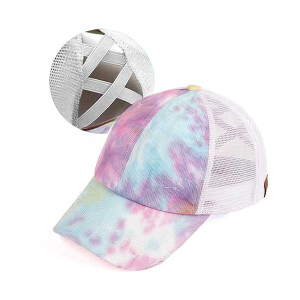 CC Tie Dye Criss-Cross Ponytail Cap Hat