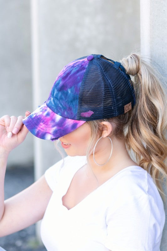 CC Tie Dye Criss-Cross Ponytail Cap Hat