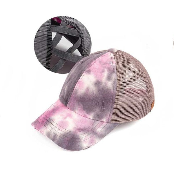 CC Tie Dye Criss-Cross Ponytail Cap Hat