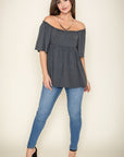 Solid Square Neck Babydoll Tunic