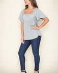 Solid Square Neck Babydoll Tunic